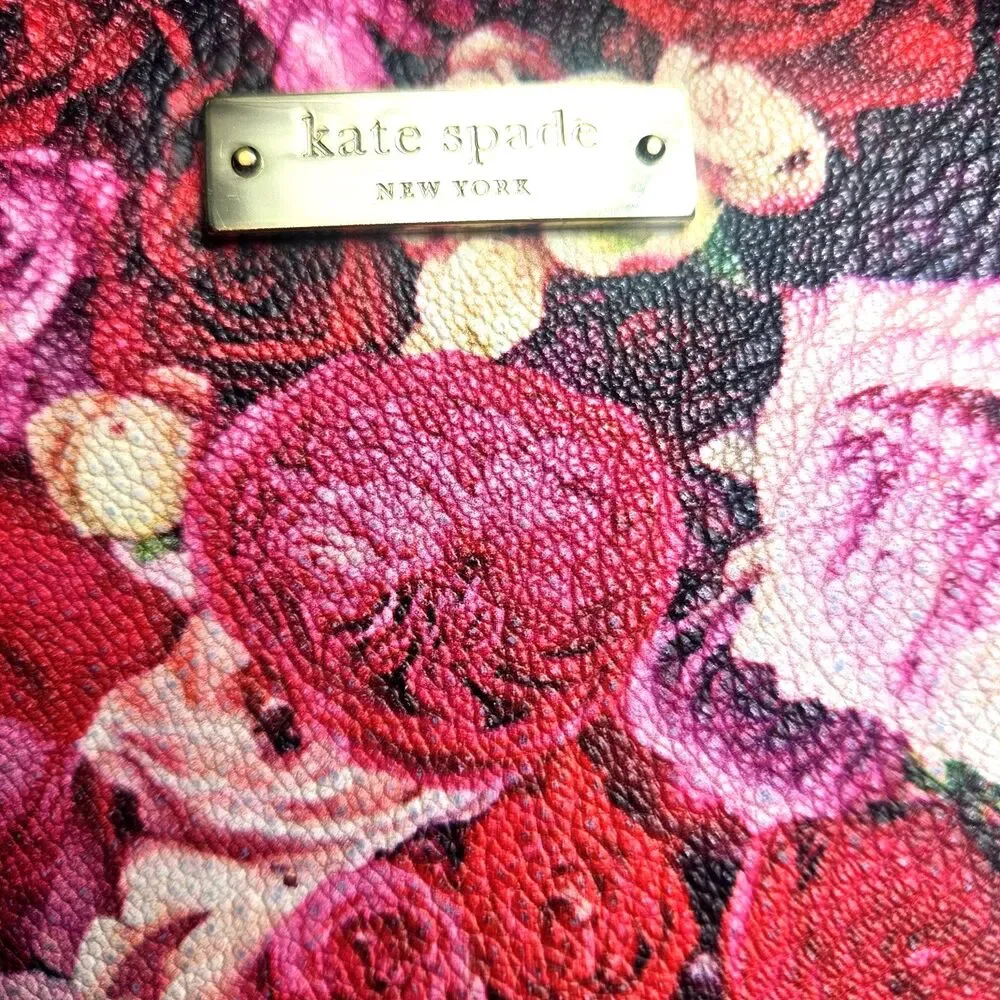 Kate Spade Laptop Sleeve Case Designer Floral Rose Pink Red Zip Padded